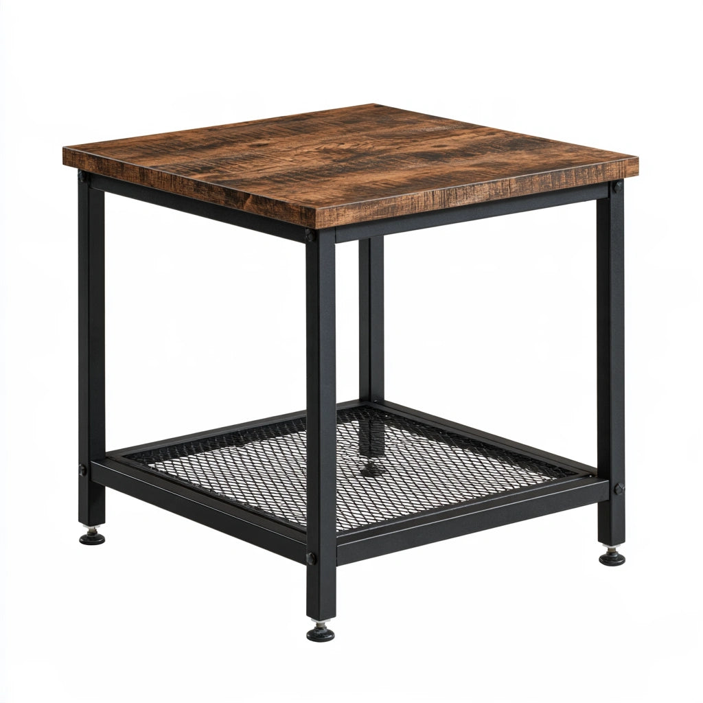 Table d'appoint industrielle aux lignes épurées, coloris blanc