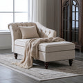 Chaise longue rembourrée en tissu, coloris beige