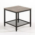 Table d'appoint industrielle aux lignes épurées, coloris gris